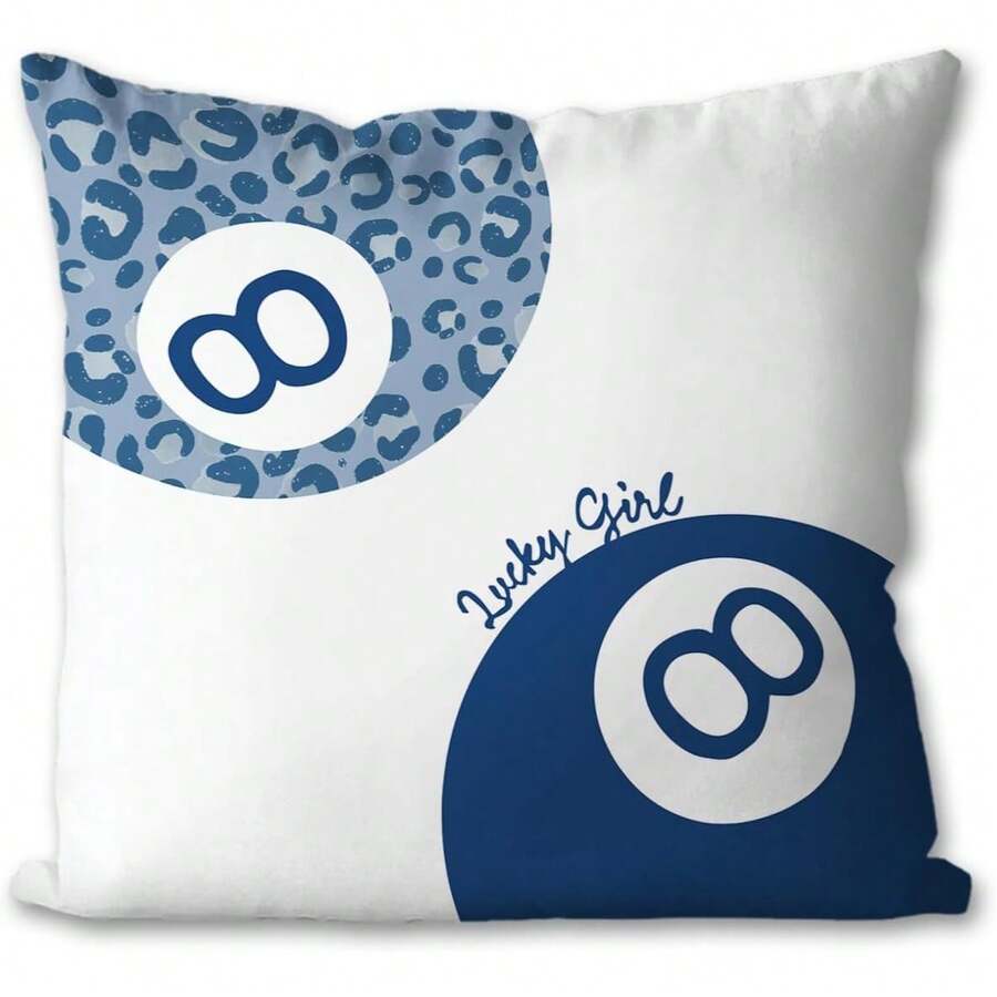 1pc Leopard Lucky 8 Ball Pillow Cases Stylish Cheetah Leopard Pattern Funky Preppy Black Billiards Decorative Cushion Covers, Machine Washable, Decorative Pillows, 100% Polyester Pillow Covers For Couch Sofa Bed Chair Office Car Decor Party Holiday Decorations Birthday, Christmas, Gift For Women, Friends And Family-18*18Inch ( Do Not Include Insert) - 5 - 查看 1