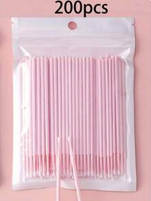 100pcs/Pack Disposable Micro Eyelash Remover Wipes, Eyelash Cleaning Sticks With Extended Cleaning Swabs, Eyelash Extension Tools - Multicolor - View 22