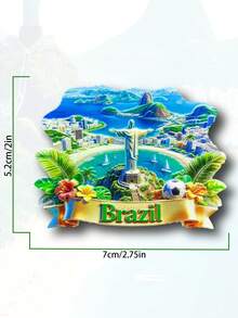 1 miếng dán tủ lạnh từ tính 3D hình địa danh nổi tiếng Brazil, Bahamas, quà lưu niệm du lịch, trang trí nhà cửa. - 1PC - Xem 22