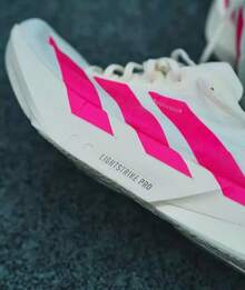 Adidas Zapatillas de running atléticas y de carreras ADIZERO ADIOS PRO 4 para hombres - Beige/Rosa - Ver 6