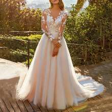 Elegant Boho Lace Appliqué A Line Tulle Formal Wedding Dress,Registry Office Dresses Bridal Gown,Evening Party Dress Birthday Party Dress Country Wedding,Romantic Church Ceremony Wedding Dress,Suitable For Wedding,Dating,Party,Singles' Party,Vacation,Formal Occasions,Dinner Dress,Prom Dress,Homecoming Dess,Cocktail Party,Wedding Guest Dress,Graduation - 白色 - 查看 1