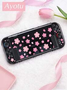 Ayotu 1 pièce Étui de protection transparent ultra-fin en TPU avec motif de fleurs de cerisier & pétales, compatible avec Switch OLED/Lite/New Switch2 (2025). Compatible avec le dock, sans retrait nécessaire. Résistant aux chocs & à la poussière. Plusieurs couleurs. Style romantique de printemps, style campagnard, Saint-Valentin, Nouvel An, saison de la rentrée scolaire. - Voir 5