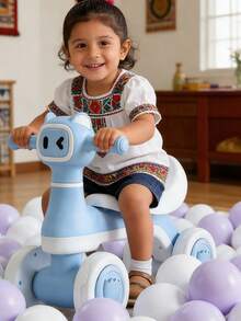 Bicicleta de Equilibrio para Bebé para Niñas de 1 Año de Edad Regalos, 10-12 Meses Bicicleta de Equilibrio para Niños Pequeños Sin Pedal con 4 Ruedas Silenciosas, Regalo de Primer Cumpleaños - Multicolor - Ver 7