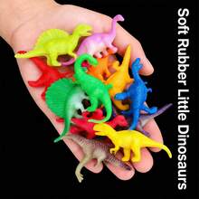 Soft Rubber Lifelike Small Dinosaur Figurine, Tyrannosaurus Rex Model Toy, Desktop Decor, Aquarium Landscape - Multicolor - View 2