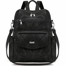 NEWHEY Fashion Small Backpack Anti-Theft Leather Backpack Unisex For Men And Women 13.3-Inch Laptop Backpack Waterproof Casual Travel Convertible Shoulder Bag Black/Brown - Multicolor - View 13