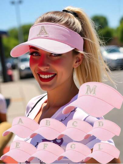 1顶A-Z字母男女通用敞口遮阳棒球帽，适合户外防晒和运动