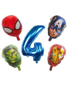 Marvel 1套/5个 超级英雄铝箔气球 蜘蛛侠玩具 生日主题派对装饰 迎婴派对 1岁生日 钢铁侠气球 新年礼物 情人节礼物 复活节礼物 - 查看 6