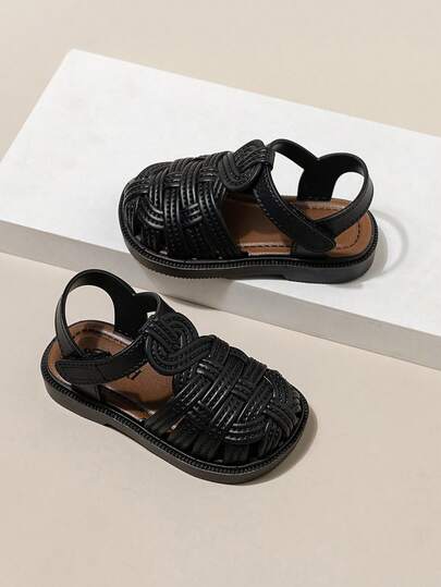 1 Pair 2026 New Baby Casual Fashion Anti-Collision Toddler Sandals, Suitable For Indoor, Outdoor, Play, Festivals, Convenient Hook And Loop Closure