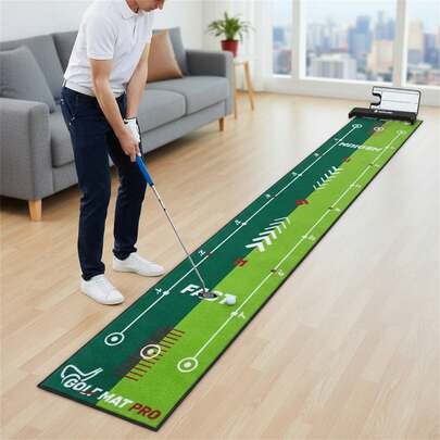 Alfombra de práctica de golf para putt interior, cómoda y antideslizante, resistente al desgaste