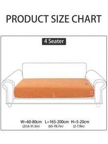 1pc Modern Minimalist Plush Sofa Slipcover, Non-Slip Stretch Cover, Suitable For 1/2/3/4 Seater Sofa In Living Room/Bedroom, Pet-Friendly & Machine Washable - Nian Chu - Coral Orange - View 10