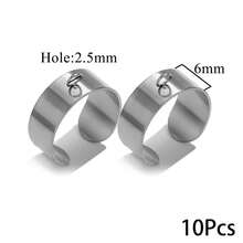 10个/批 304不锈钢18K镀金可调节开口环，适用于DIY珠宝制作，带连接环 - 戒指 - 查看 7