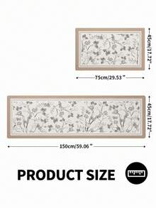 DAJIANG 1 pieza Alfombra de cocina vintage estilo bohemio, con respaldo de goma antideslizante, alfombra de cocina lavable, alfombra de cocina gruesa, adecuada para pasillo, lavandería, decoración navideña - Multicolor - Ver 12