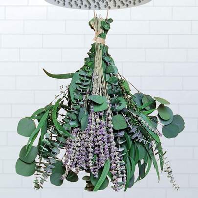 In Stock Hot Selling Natural High Quality Eucalyptus + Lavender Preserved Flowers, Natural Plant Fragrance, Natural Plant Fragrance Bouquet, Hanging Fragrance For Bathing, Air Purification, Home Decor, Long-Lasting Fragrance For Bathroom/Bedroom/Foyer, High-End Home Decor, Viral Same Style Bath Fragrance, Essential For Healing Space, Fresh And Non-Irritating Deodorizing And Purifying, Wedding/Photography Props, Home Decor First Choice, Eucalyptus + Lavender Fragrance Bouquet Suitable For Bathing, Aromatherapy, Floral Arrangement