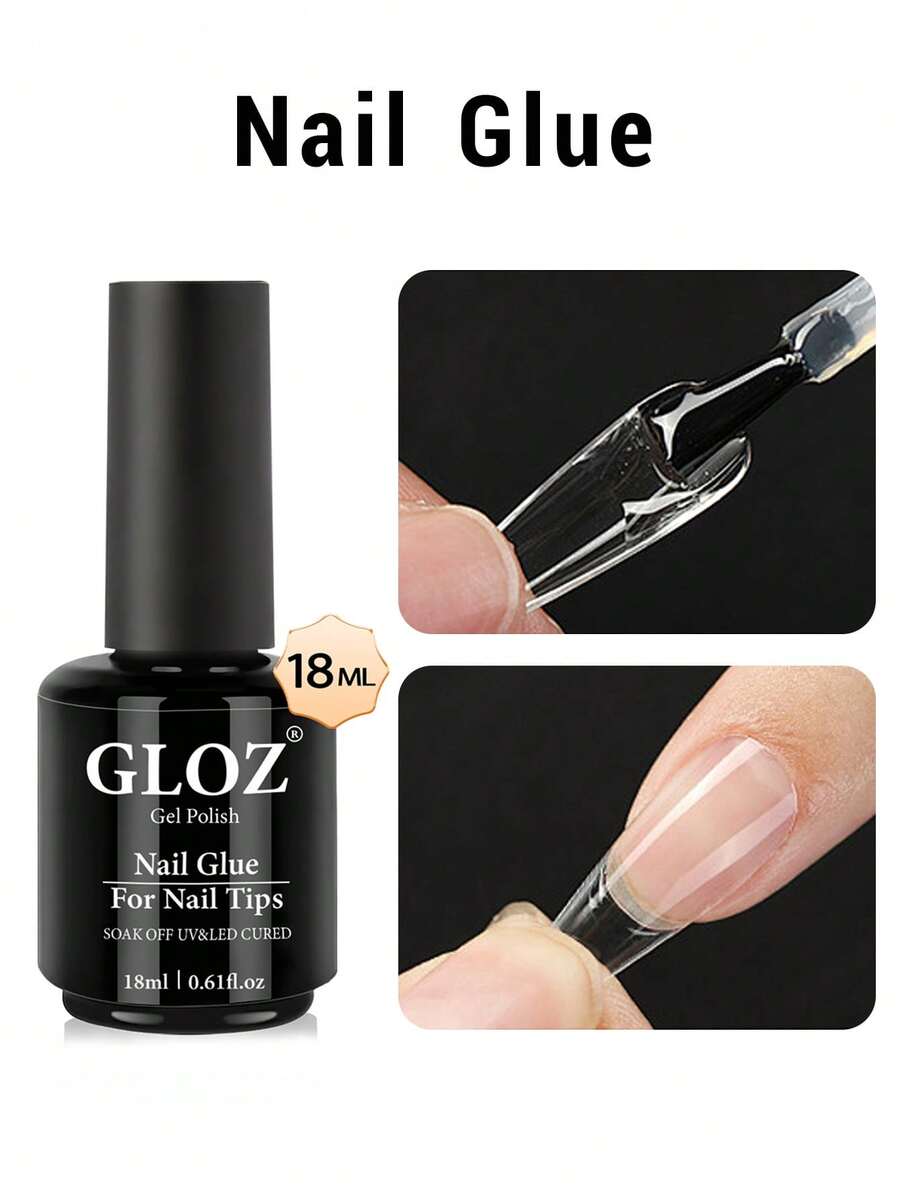 Keo dán móng tay dạng gel 18ml, 4 trong 1, thích hợp cho móng giả, nối dài móng lâu trôi, áp dụng cho móng giả trong suốt và móng dán trong suốt, có thể dùng để sửa chữa móng và tự làm tại salon móng, cần sấy khô bằng đèn UV.