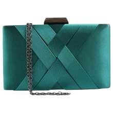Lili Bolsa de Festa Cetim Madrinha Casamento - Verde Escuro - Visão 2
