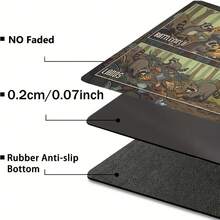 1pc Raccoon Playmat | Non-Slip Rubber Bottom Gaming Mat With Stitched Edges, Suitable For TCG, CCG Tabletop Games, Ideal Fantasy Themed Desktop Decor, Card Game Accessories, Cute Pattern, Smooth Surface, Suitable For TCG Enthusiasts Office Desk Desk Office Supplies Office Decor - Raccoon - View 6