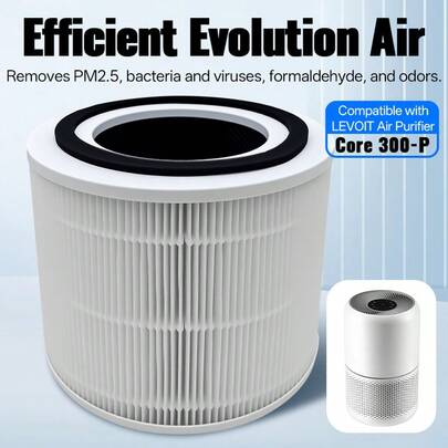 Filtro de repuesto Levoit Core® 300 Series Round HEPA - H13 True HEPA + Capa de carbón, compatible con Core 300-P (2 filtros por paquete)