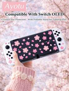 Ayotu 1 pièce Étui de protection transparent ultra-fin en TPU avec motif de fleurs de cerisier & pétales, compatible avec Switch OLED/Lite/New Switch2 (2025). Compatible avec le dock, sans retrait nécessaire. Résistant aux chocs & à la poussière. Plusieurs couleurs. Style romantique de printemps, style campagnard, Saint-Valentin, Nouvel An, saison de la rentrée scolaire. - Voir 4