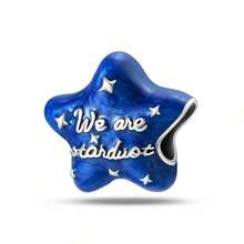 1颗镀银吊坠珠，星月系列 - 珠子，璀璨星系珠，浩瀚星空珠，星空向日葵珠，星夜油画珠，夜景睡莲珠，水下星空珠，永恒时光珠，宇宙之旅珠，发光飞船珠，星空蓝闪珠，珠串，星光玻璃蟹，蓝色星系珠串，五角星珠，适用于3毫米手链DIY，女士珠宝，生日订婚派对礼物 - 彩色 - 查看 19