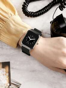 REBIRTH 1pc Women's Silicone Strap Fashionable Waterproof Minimalist Quartz Watch, Suitable For Daily Wear - one-size - View 7