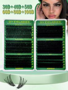 570pcs Mixed Eyelash Extension Kit, High Capacity Individual Lashes 10-16MM Mixed D-Curl Natural Soft Comfortable False Eyelashes, Includes Lash Glue, Tweezers And Lash Brush - Multicolor - View 4
