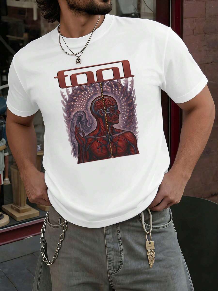 Graphic Streetwear TShirt Premium Cotton, Crew Neck, Relaxed Fit, Comfortable, Art Print - White - View 1