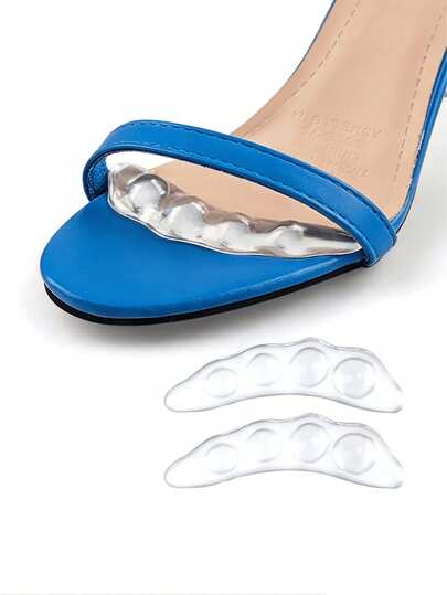 QKC 1 Pair Summer Anti-Slip Shoe Pads, Suitable For Women's High Heels, Sandals And Flip Flops, Silicone Insoles With Self-Adhesive Forefoot Gel Pads