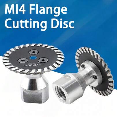 Cuchilla de corte de cerámica desmontable de 50 mm para granito, mármol y baldosas cerámicas, con un disco de corte de brida de 2 pulgadas M14, ideal para mini tallado en acero