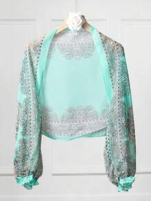 1pc Cashew Silk Ultra-Thin Sunscreen Shawl, Polyester Fiber - Multicolor - View 8