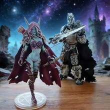 精美细致的传奇巫妖王角色模型，系列收藏品，高级巫妖王手办，巫妖王阿尔萨斯·米奈希尔，希尔瓦娜斯·风行者可动人偶 - 彩色 - 查看 2