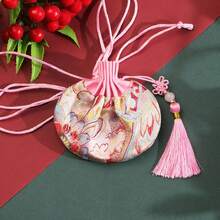 1pc Chinese Style Fragrance Sachet, Classical Scented Bag With Chinese Knot Tassel Design, Made Of Brocade Fabric, Ideal Gift - Multicolor - View 6