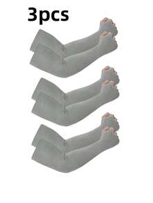 1 双/2 双/3 双加大码纯色袖套，适合肌肉发达的男士和曲线玲珑的女士，适合健身、户外、旅行遮盖和塑形，适用于所有季节秋冬秋季保暖袖套 - 純色 - 查看 14