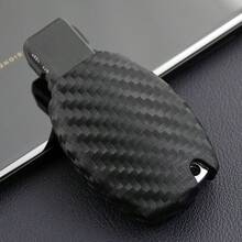 1 chiếc ốp móc chìa khóa bằng silicon giả sợi carbon, phù hợp với các dòng xe A-Class, C-Class, E-Class, S-Class, CLS (2017-2024) - Cao su mềm sợi carbon - Xem 3