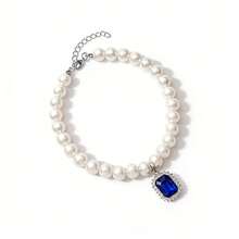 2pcs Rhinestone & Faux Pearl Pet Necklace, Elegant Minimalist Design, Adjustable Fit, Durable & Non-Scratch For Cats & Dogs - Multicolor - View 5