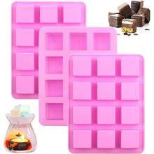 12-Cavity Square Silicone Mold, Suitable For Making Wax Melts, Candles, Chocolate Truffles, Candies, Jelly, Ice Cubes - View 1