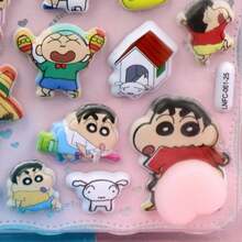 CRAYON SHINCHAN Pegatina de descompresión 3D de Crayon Shin-Chan, pegatina decorativa 3D para funda de teléfono, laptop, scrapbook, decoración y regalos de descompresión - Multicolor - Ver 5