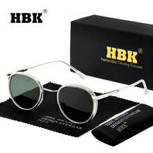 HBK 男士 TR90+ 金属时尚眼镜，圆形镜框，复古朋克风格，TAC 镜片，适合度假、驾驶、休闲、商务、日常生活等场合，配件齐全。 - K40003 - 查看 20