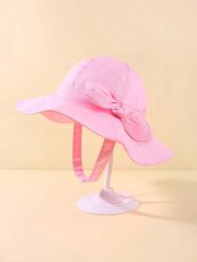 1顶可爱婴儿遮阳帽，带蝴蝶结，幼儿婴儿蝴蝶结帽，婴儿夏季沙滩渔夫帽，男女宝宝夏季防晒遮阳帽，男女宝宝迎婴派对装饰/一周岁生日礼物 - 彩色 - 查看 12