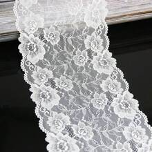 (3米/捲) 21cm 法式裝飾彈性蕾絲布料 DIY 房間頭巾設計裝飾 - 混色 - 查看 7