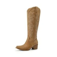 Women Knee-High Boots - Chocolate Brown - View 5