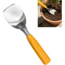 Pequeña paleta de deshierbe de 9 pulgadas con borde dentado, paleta de acero inoxidable para excavar, plantar y aflojar plantas - Ver 2