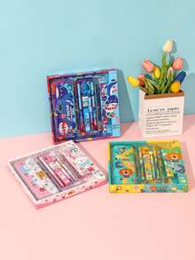 7pcs Cartoon Stationery Gift Set, Pencil Case, Cartoon Animal Series Stationery Set, Student Festival Award, Graduation Gift, Learning Supplies Pencil Case Set, Cartoon Forest Animal Pencil Case Stationery Set - Multiple Styles - View 6