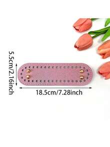 5.5*18.5cm Oval Knitted Bag Bottom Leather Patch, Handmade Base Suitable For Crochet Bag DIY - Multicolor - View 5