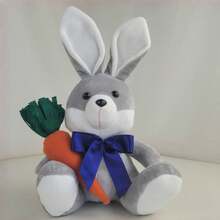 Coelha Pelúcia Páscoa C/ Cenoura Easter Bunny Decoração Presente Infantil Cesta - Azul Marinho - Visão 9