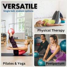 Small Exercise Ball - 9 Inch Workout Ball Stability, Barre, Yoga, Core Physical Therapy - Silver - View 4