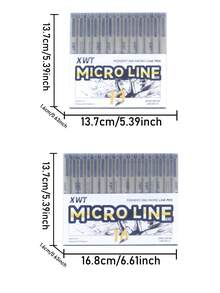 Bộ bút bi đầu nhọn Fine Point Series, 12+1 chiếc - Màu đen, đầu nhọn, bao gồm 16 kích cỡ bút khác nhau, bút chuyên dụng cho nghệ sĩ với ngòi 0.3-1.0mm, khô nhanh, mực đen không thấm nước, bộ bút vẽ minh họa đầu nhọn dành cho nghệ sĩ, thích hợp để phác thảo chi tiết, ghi chú, viết nhật ký, vẽ truyện tranh, thư pháp, vẽ kỹ thuật, vẽ tranh biếm họa. Ý tưởng quà tặng tuyệt vời cho mùa tựu trường 2026, đồ dùng văn phòng phẩm nghệ thuật. - Bộ - Xem 13