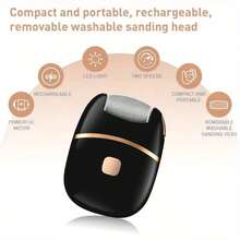 Black Foot Grinding Machine, USB Charging, Easy To Carry And Use, Remove Dead Skin And Calluses From Feet, And Give You Smooth And Delicate Skin. You Can Freely Choose A Single Machine Or Add A Combination Of Replacing Grinding Heads Battery Capacity 400mAh - A - View 8