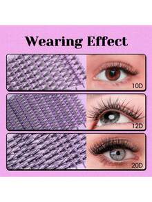 12Lines MASSCAKU Cluster Eyelash Extension C/D 8-15mm Foxy Eyes Cat Look Natural Individual Eyelashes Bunches Makeup Tool Lashes Cilia - D - View 2