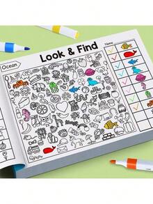 互动式隐藏图画书，趣味寻宝绘画活动书，引人入胜的捉迷藏主题页面 - 彩色 - 查看 9