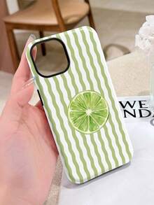 1 ốp lưng điện thoại cứng 2 trong 1 bóng bẩy họa tiết chanh sóng nước tươi mát, tương thích với Samsung/ 11/12/13/14/15/16/17 Pro Max - Nhiều màu - Xem 2